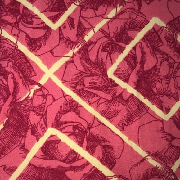 LuLaRoe S-M-L Regular OS Leggings Coral Red Yellow Floral - Picture 2 of 4
